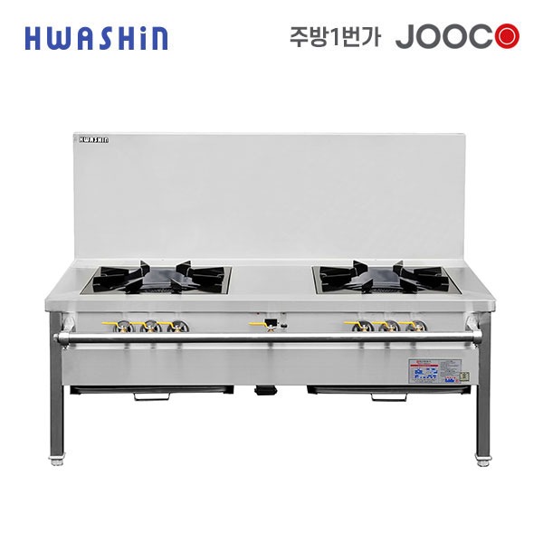 주코(JOOCO) 화신주방 상업용 가스레인지 낮은 가스테이블 2구 HSGLR6-1500