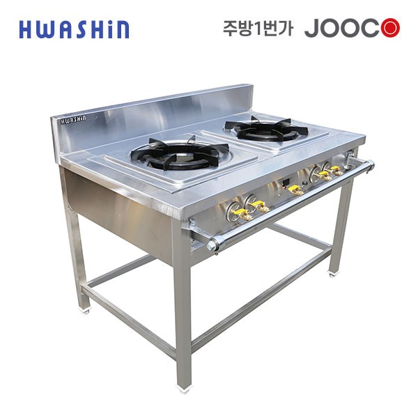 주코(JOOCO) 화신주방 상업용 가스레인지 가스테이블 2구 HSNTR-1200