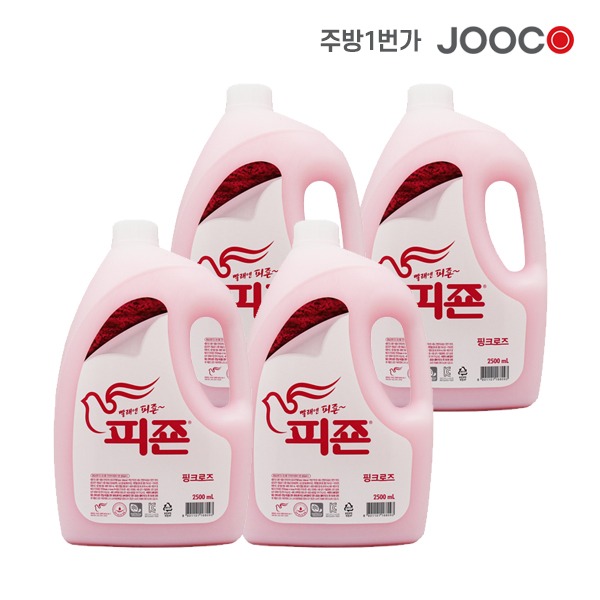 주코(JOOCO) 피죤 섬유유연제 핑크 용기 2500mlx 4개